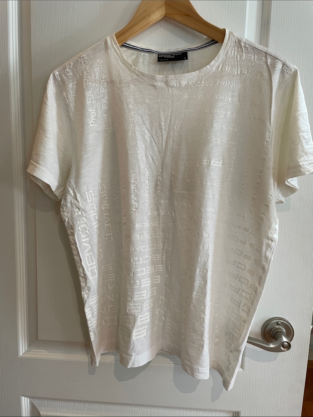 Emporio Armani Cream Jacquard Logo Short Sleeve Tee